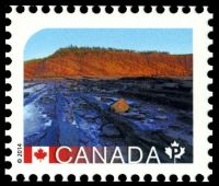 Fossil site: Joggins Fossil Cliffs on stamp of Canada 2014