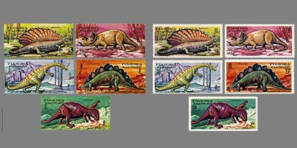Dinosaurs on stamps of Fujeira 1968