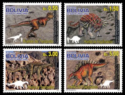 Dinosaurs on stamps of Bolivia