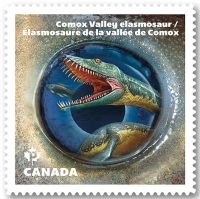 Elasmosaurus on stamp of Canada 2016