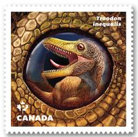 Troodon on stamp of Canada 2016