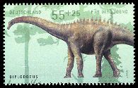 Diplodocus  on stamp of Germany 2008