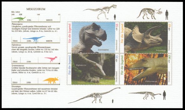 Drafts of Dinosaur stamps of Germany 2008, created by Ingo Wuff
