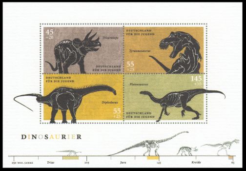 Drafts of Dinosaur stamps of Germany 2008