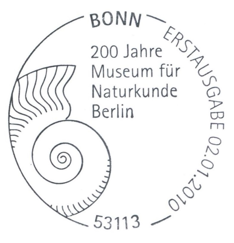 Bicentenary of Museum fuer Naturkunde in Berlin on postmark of Germany 2010