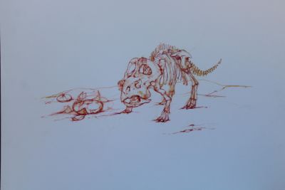 Protoceratops on artwork of Bryan Kneale