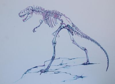 Tyrannosaurus on artwork of Bryan Kneale