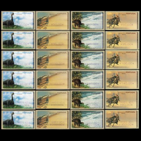 dinosaurs ATM stamps of Portugal 1999 printed by SMD machine