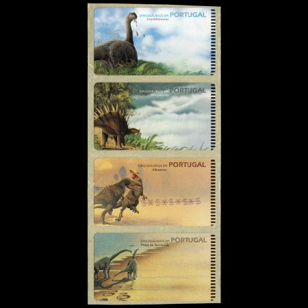 dinosaurs ATM stamps of Portugal 1999 printed by Amiel machine