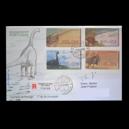 dinosaurs on FDC stamps of Portugal 1999