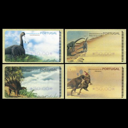 dinosaurs ATM stamps of Portugal 1999 printed by SMD machine