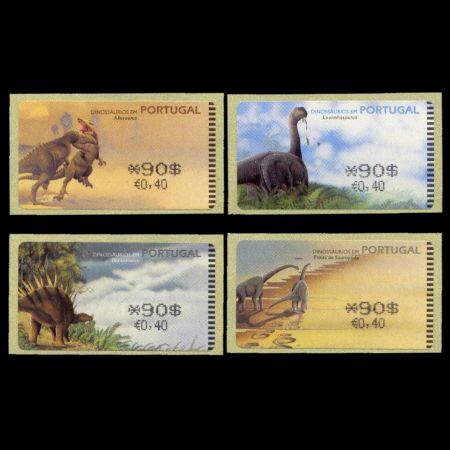ink variation at dinosaur ATM stamps of Portugal 2000 stamp
