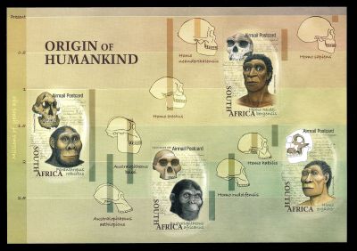 Origin of Humankind on self-adhesive stamps of South Africa