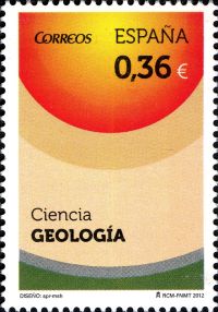 Geology on stamp of Spain 2012