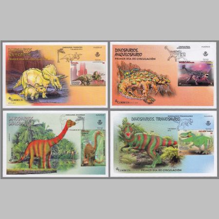Dinosaurs on FDC of Spain 2015