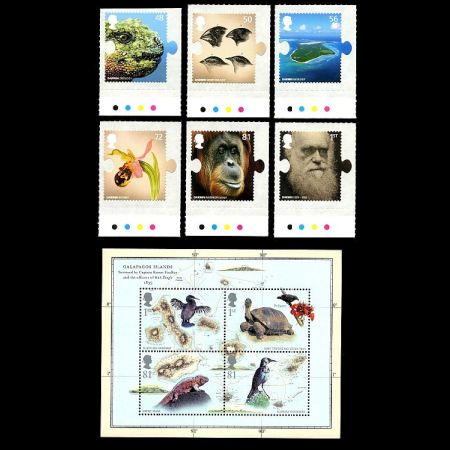 The 200th anniversary of Charles Darwin's birth and the 150th anniversary of On the Origin of Species stamps of UK 2009