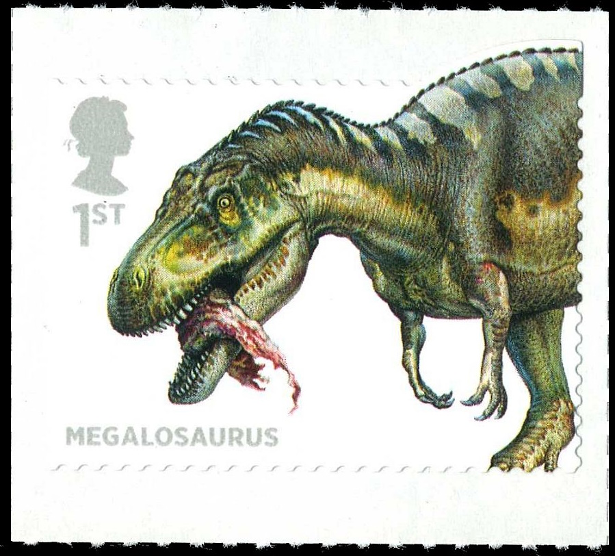 Megalosaurus on stamp of UK 2013