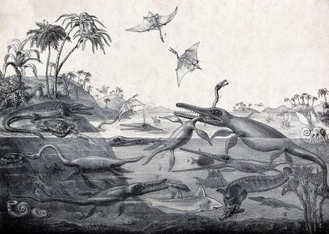 Duria Antiquior a watercolour painted in 1830 by the geologist Henry De la Beche