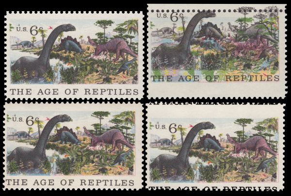 Dinosaurs on the age of reptiles stamp of USA 1970 Dinosaurs on the age of reptiles stamp of USA 1970