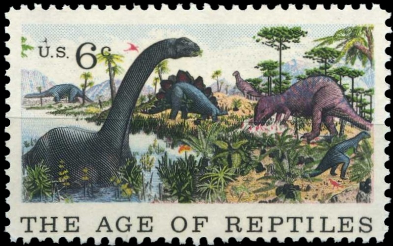 Diplodocus  on stamp of USA 1970
