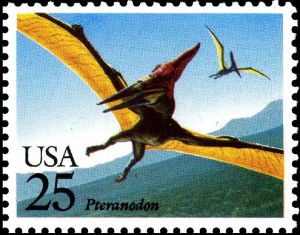 Pteranodon on stamp of USA 1989