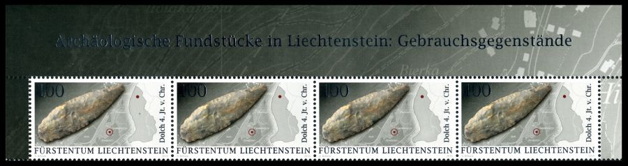Archaeological finds in Liechtenstein: Utensils on stamps from 2016