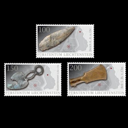 Archaeological finds in Liechtenstein on stamps from 2016