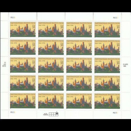 USA 1996 stamps sheet of 150th anniversary of the founding of the Smithsonian Institution
