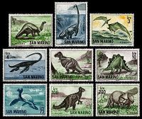Dinosaurs and other prehistoric animals on stamps of San Marino 1965