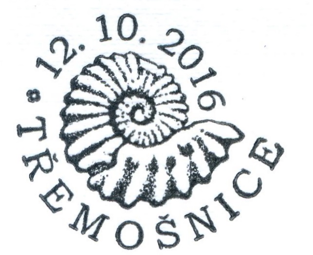Ammonite from Iron Mountains on postmark of Czech Republic 2016