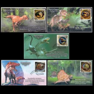 Dinosaurs and prehistoric animals on FDC of Canada 2016