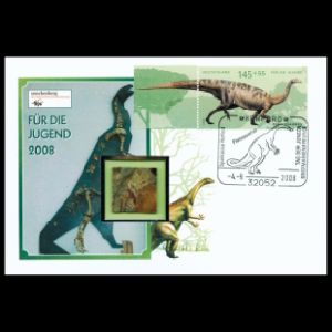 Dinosaurs on FDC of Germany 2008