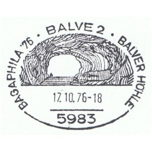 Balver cave fossil-found place on meter franking of Germany 1972