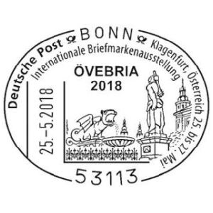 Lindwurmbrunnen von Klagenfurton postmark of Germany 2018