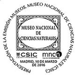 National History Museum on commemorative postmark of Spain 2016