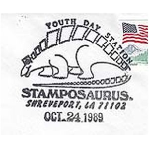 Stamposaurus on postmark of USA 1989