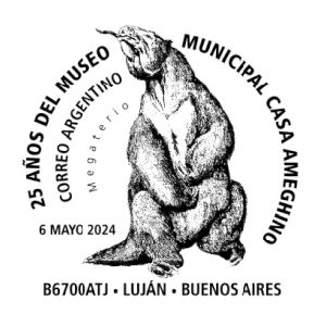 Megatherium on commemorative postmark of Argentina 2024