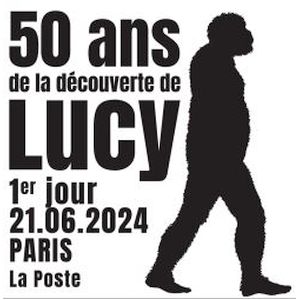 Australopithecus afarensis, Lucy, on postmark of France 2024