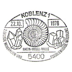 Ammonite on commemorative postmark of Germany 1978