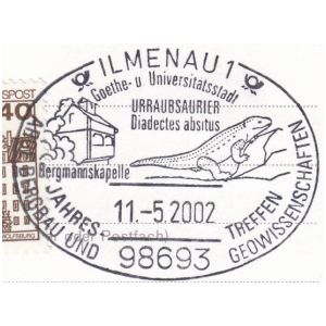 Ammonite on postmark of Germany 2002