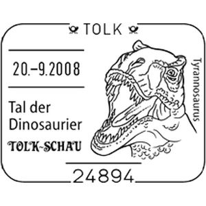 Mini-Sheet with Dinosaur stamps of Germany 2008 on big domestic registered letter