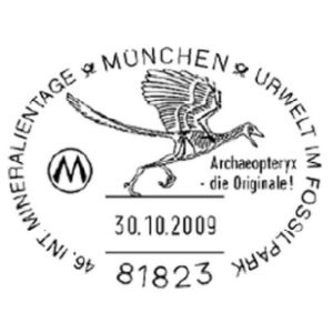 Archaeopteryx on commemorative postmark of Germany 2009