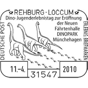 Sauropods and their tracks on postmark of Germany 2010