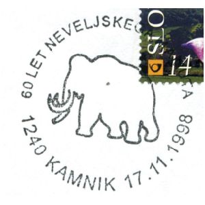 Mammoth on commemorative postmark of Slovenia 1998