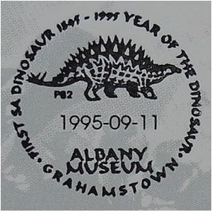 Paranthodon dinosaur om postmark of South Africa 1995