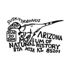 Suskityrannus rex on postmark of USA 2019