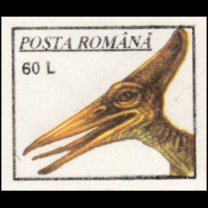 Pteranodon on imprinted stamp from Postal Stationary of Romania 1994