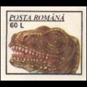Deinonychus on imprinted stamp from Postal Stationary of Romania 1994