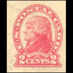 Thomas Jeffersonon imprinted stamp from Postal Stationary of USA