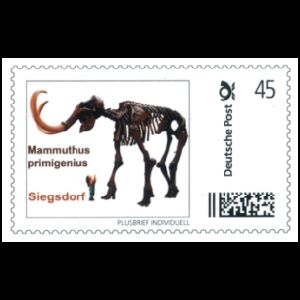 Mammoth from Siegsdorf on personalized postal stationery of Germany 2015